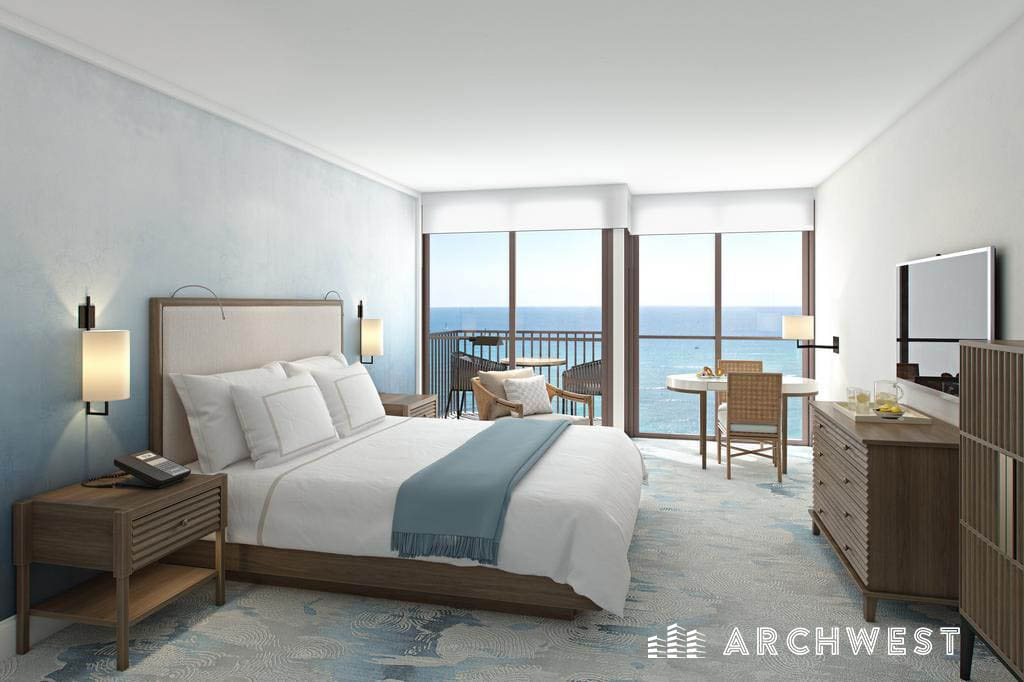 22. 3D Render of a Coastal Style Bedroom, Florida, USA